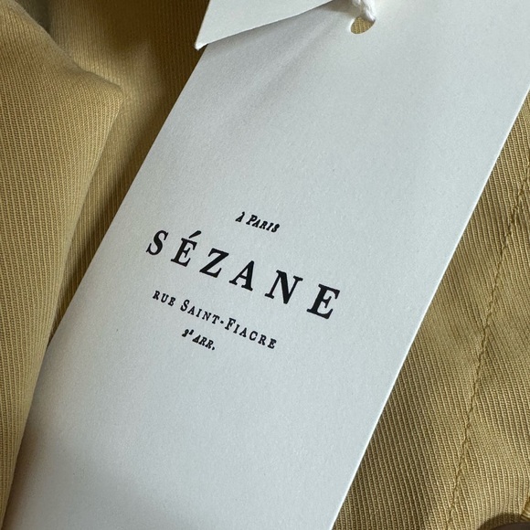 Sezane Elivira Wrap Dress Size 36 / US 4 NWT Long Sleeve Tan Sand Pockets Belted - Picture 10 of 13